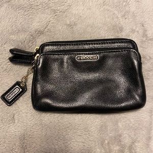 Authentic Coach double zip mini wristlet